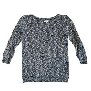 Old Navy 3/4 Sleeve round neck Knit Sweater‎ Women’s Size Medium Black White